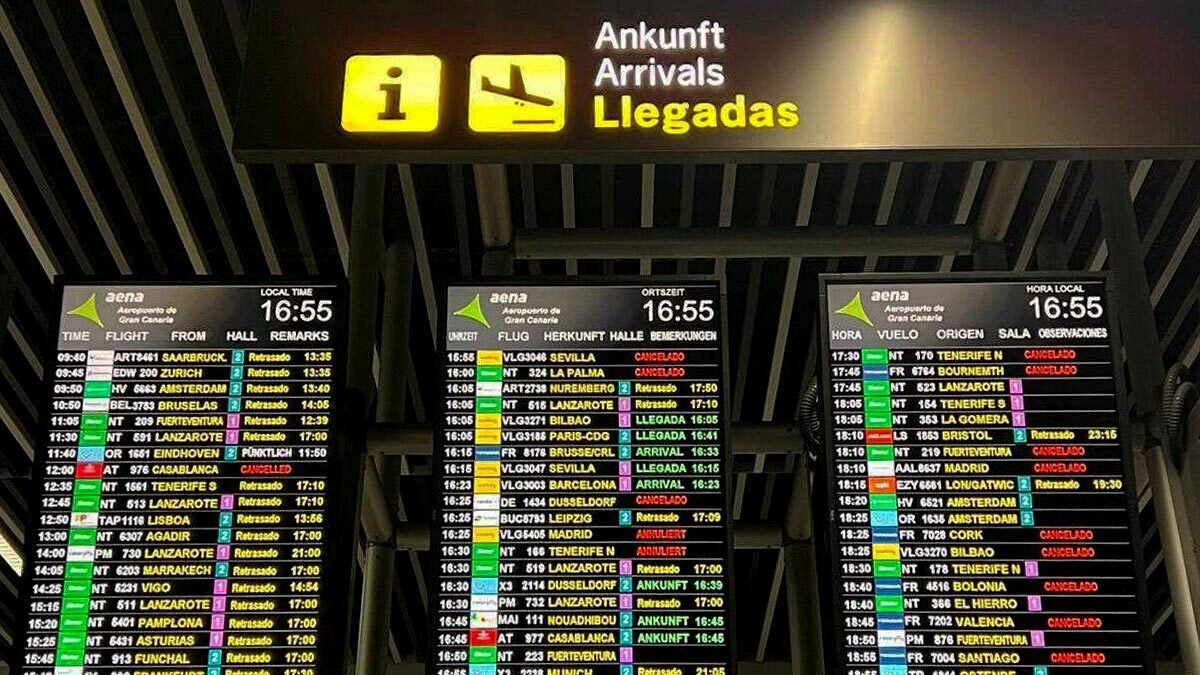 Vuelos cancelados en las Islas Canarias por la tormenta Hermine